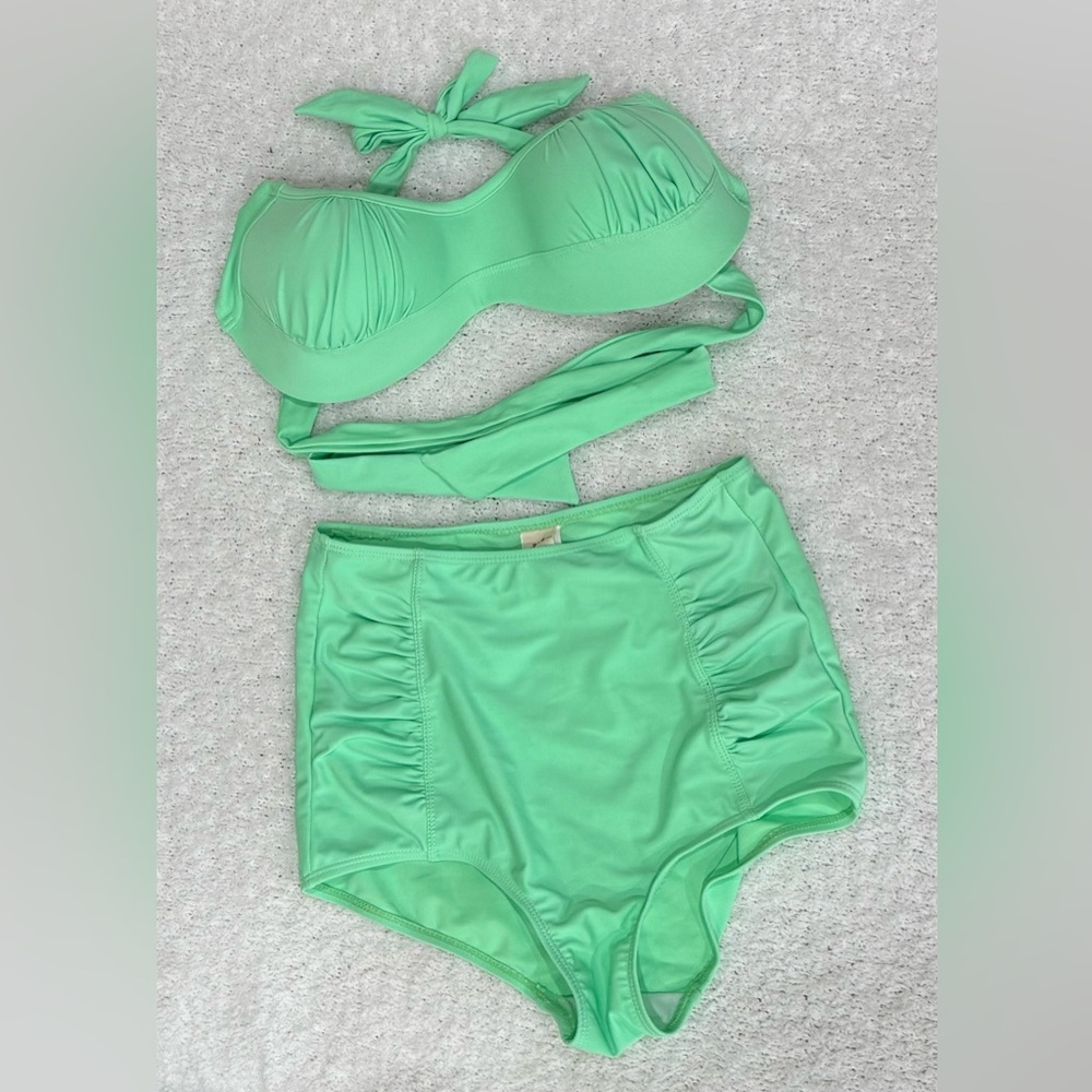 MARINA West Apple Green Retro Swimwear S/M NWOT